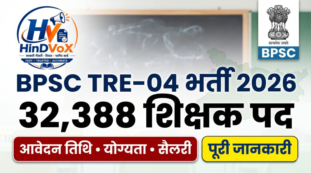 BPSC TRE-04 Recruitment 2026: 32,388 Teacher शिक्षक पदों पर भर्ती